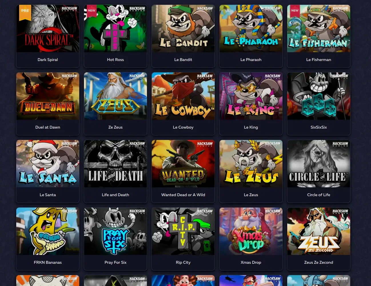 Interface da app móvel Win Win com jogos de casino disponíveis